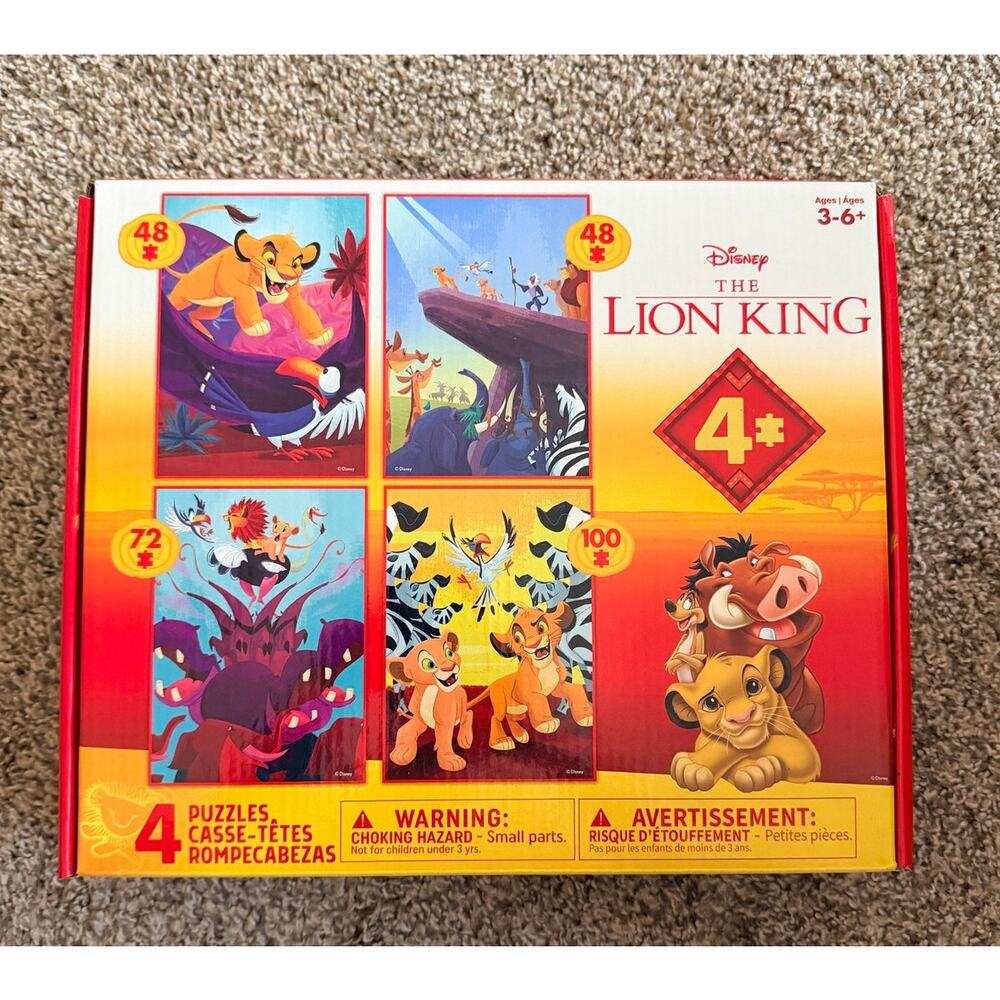 Ceaco Lion King Kids 4-in-1 Multipack Interlocking Jigsaw Puzzle Kit